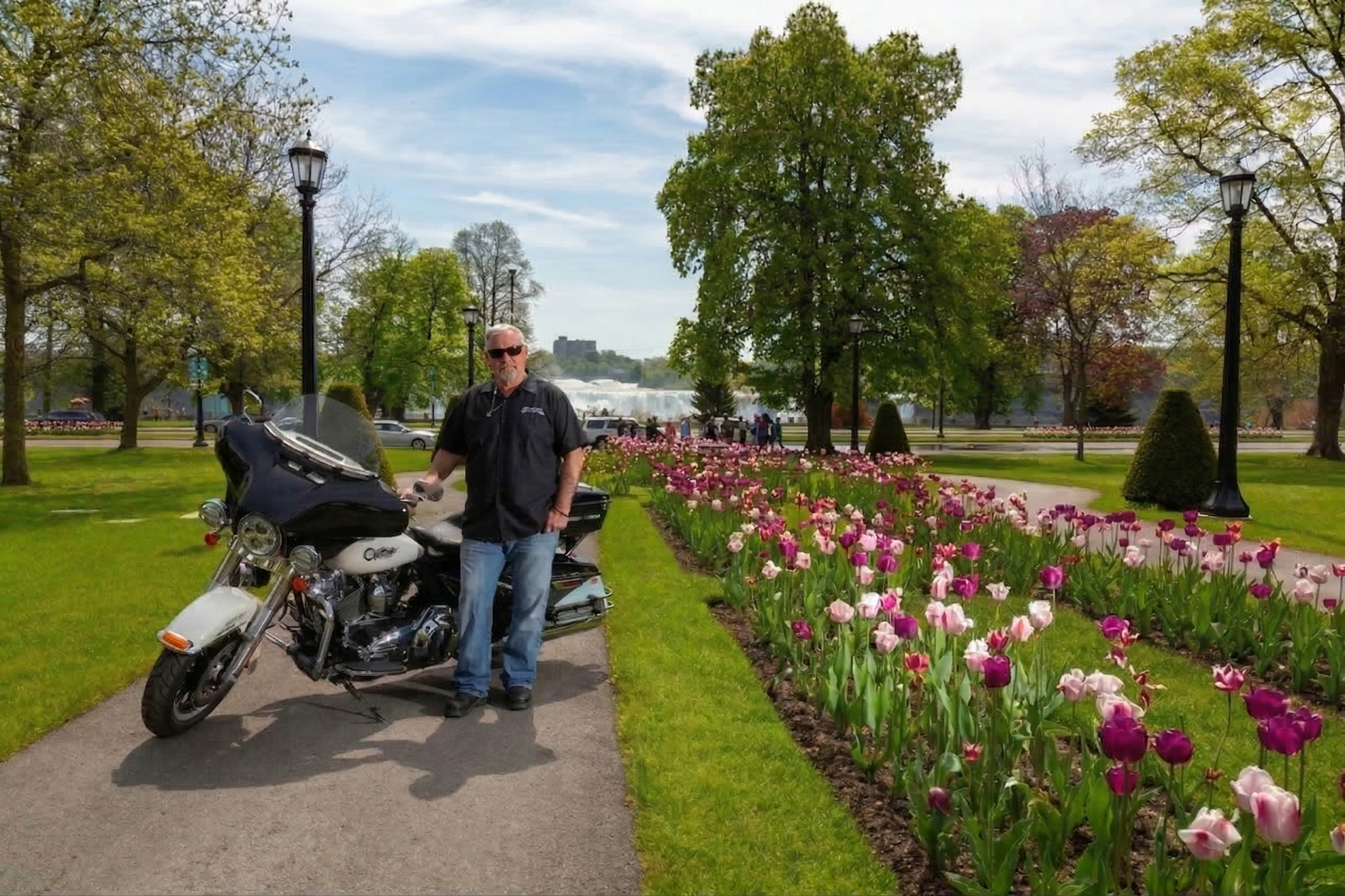 Mike McAllister with his motorcycle